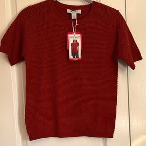 Nine West Rich Red Crewneck Sweater
